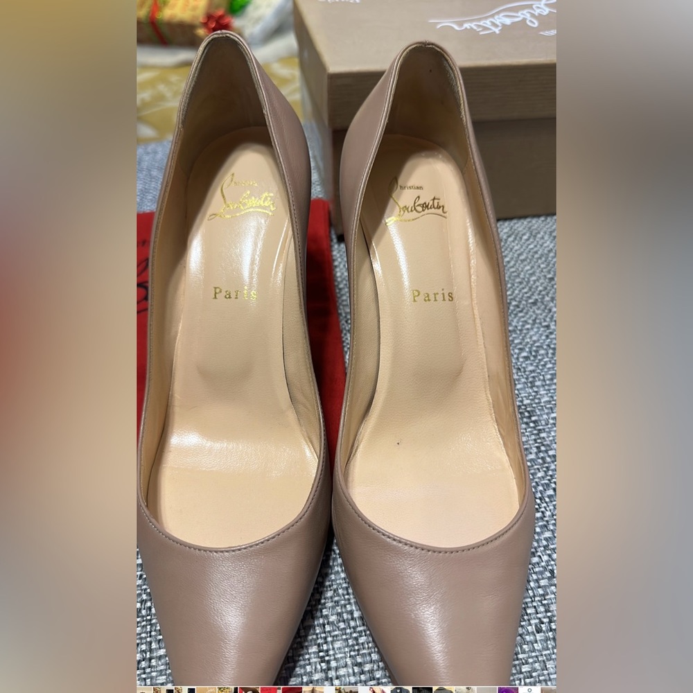 Christian Louboutin Brown Pointed Toe Heels - Picture 8 of 10